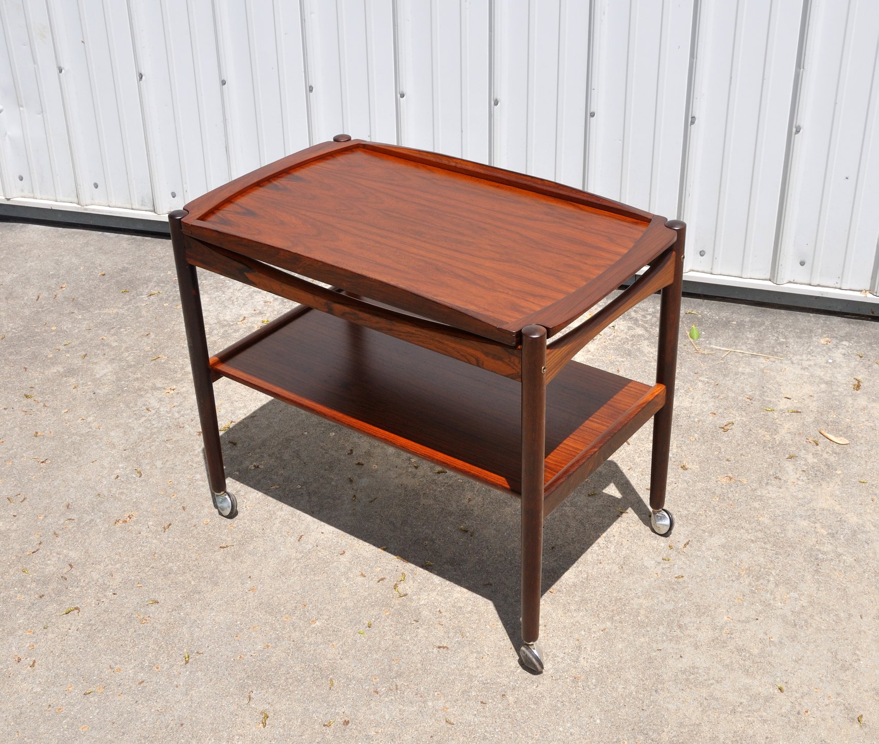 Rosewood serving cart after refinishing - Gee Furniture Works Lincoln NE
